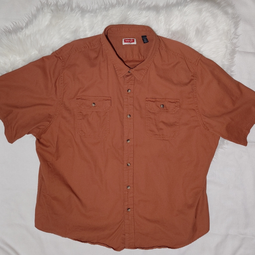 WRANGLER COPPER  SHORT Sleeve  Shirt  mens  3-XL PRE-OWNED